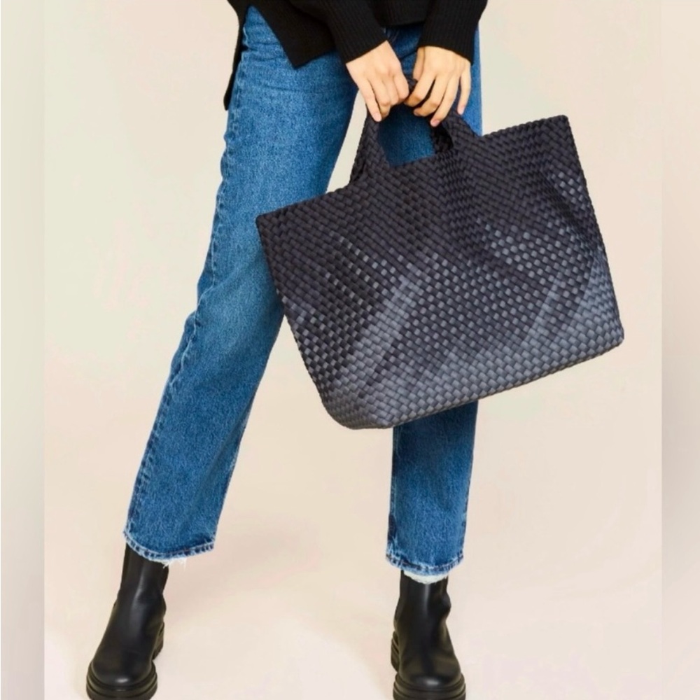 NWT Naghedi St Barths Large Tote Basalt Black/Gray--Comes with Dust bag pouch